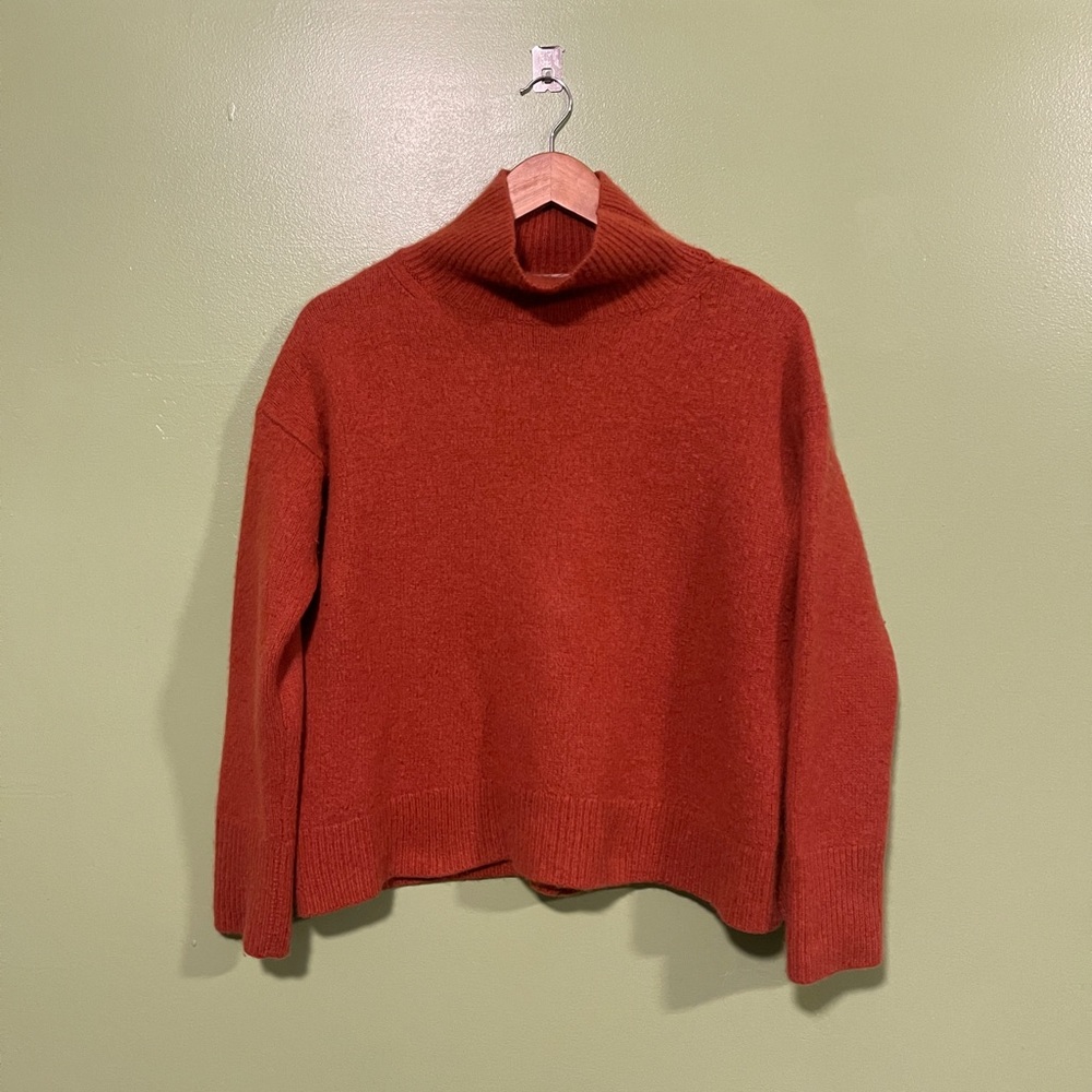 NakedCashmere Noelle Turtleneck Sweater in Burnt Orange (M)